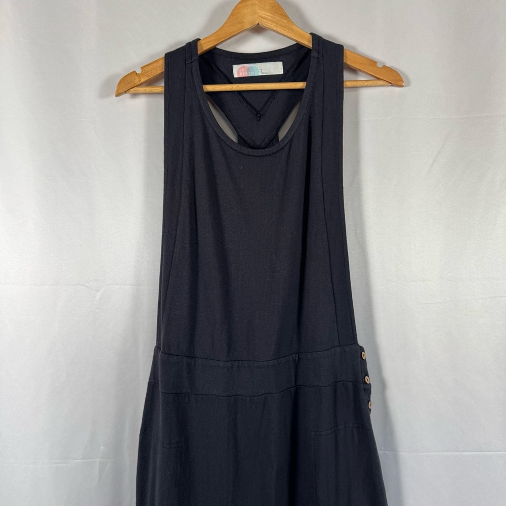 Free People Beach Maxi Tank Dress Overalls Cotton Oversized Relaxed Beachy Lg